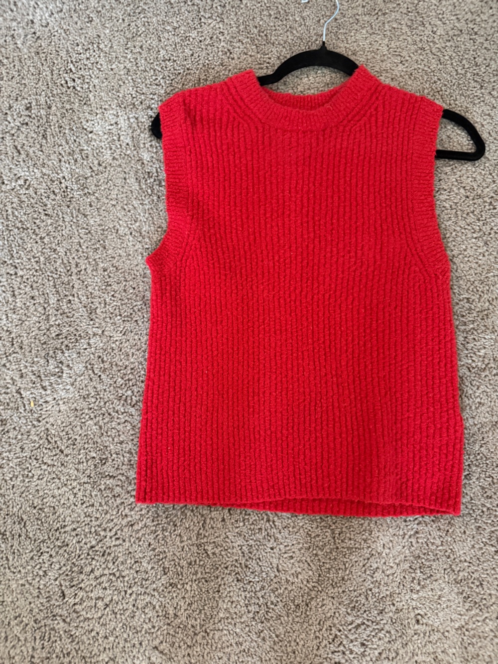Madewell Red sleeveless Ribbed Sweater